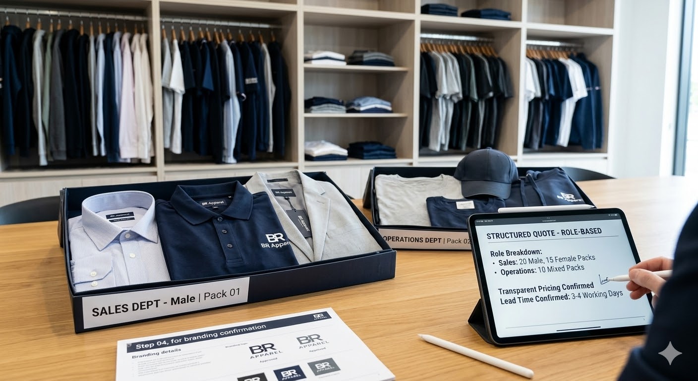 Uniform design and branding planning at BR Apparel